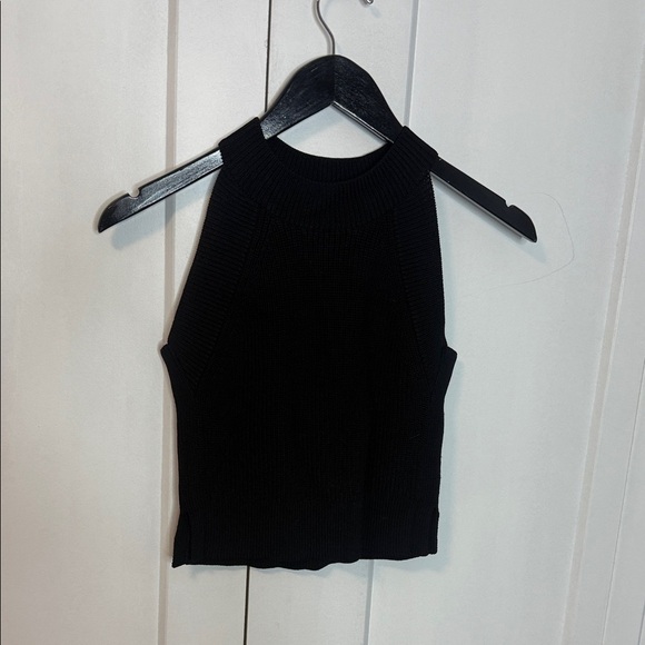 Aritzia Wilfred Black Ribbed knit halter Top fits XS/small - med - Picture 1 of 5